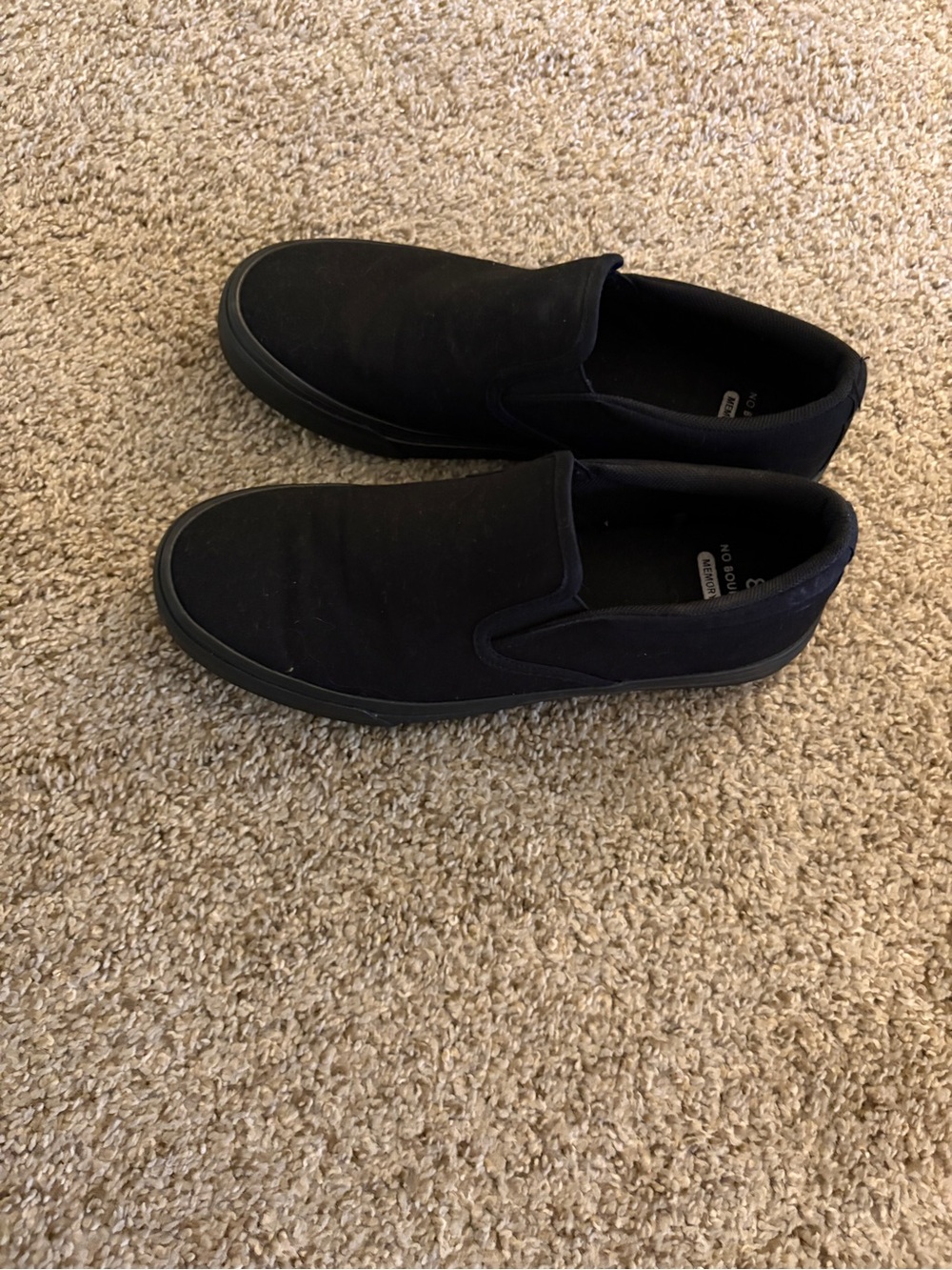 No Boundaries Black Slip-On Canvas Loafers